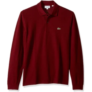 Lacoste Men's Classic Long Sleeve Pique Polo Shirt, Sauge Heathered