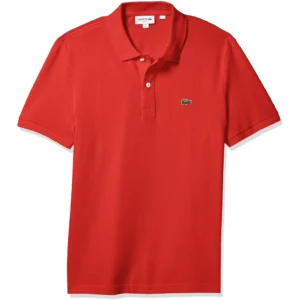 Lacoste Men's Legacy Classic Pique Slim Fit Short Sleeve Polo Shirt, Corrida