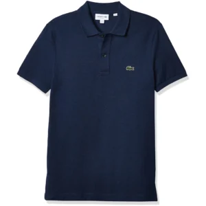 Lacoste Men's Legacy Classic Pique Slim Fit Short Sleeve Polo Shirt, Nocturnal Blue Heathered