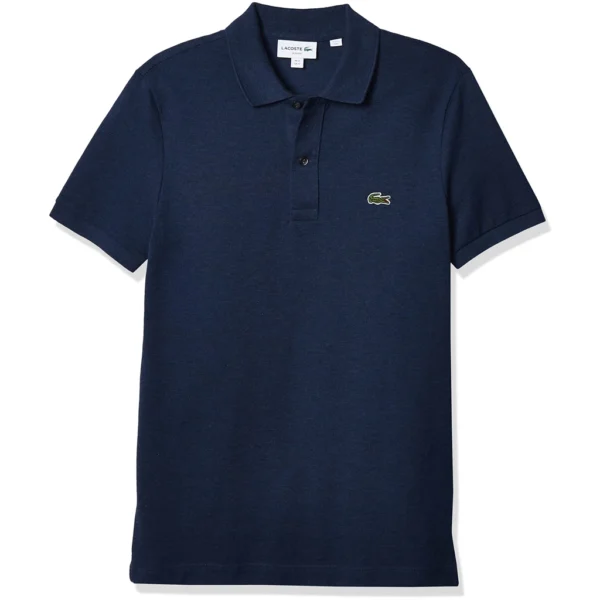 Lacoste Men's Legacy Classic Pique Slim Fit Short Sleeve Polo Shirt, Nocturnal Blue Heathered