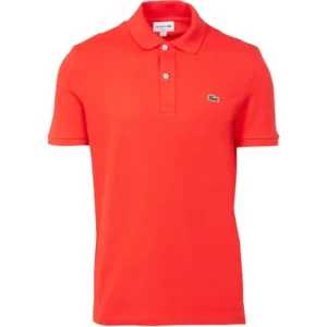 Lacoste Men's Legacy Classic Pique Slim Fit Short Sleeve Polo Shirt, Redcurrant Bush