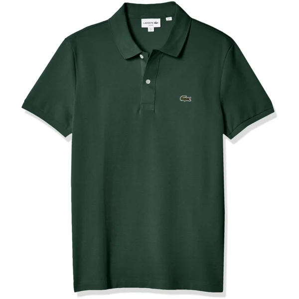 Lacoste Men's Legacy Classic Pique Slim Fit Short Sleeve Polo Shirt, Sinople