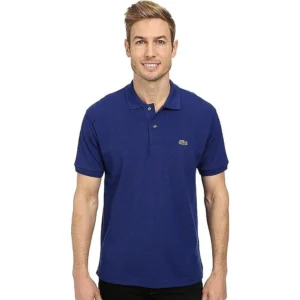 Lacoste Men's Legacy Classic Pique Slim Fit Short Sleeve Polo Shirt, Varsity Blue