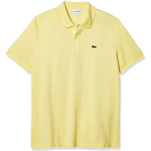 Lacoste Men's Legacy Classic Pique Slim Fit Short Sleeve Polo Shirt, Yellow