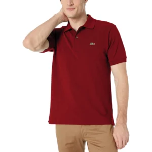 Lacoste Men's Legacy Short Sleeve L.12.12 Pique Polo Shirt, Bordeaux Red