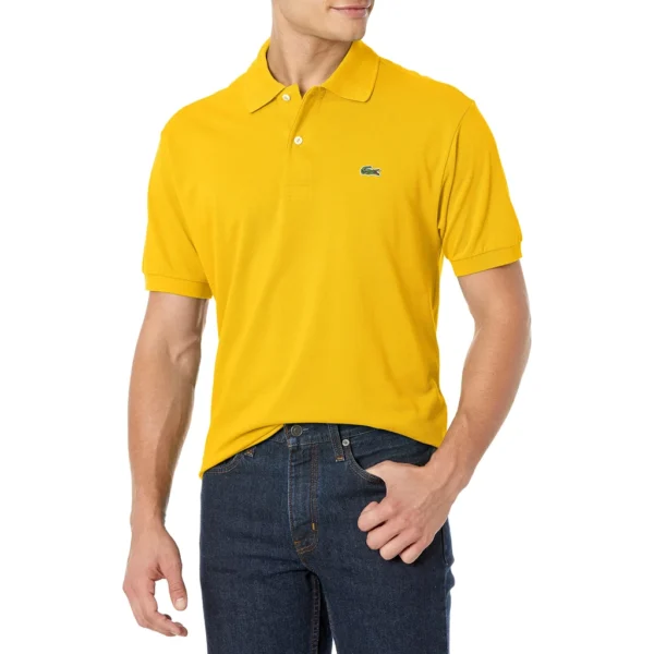 Lacoste Men's Legacy Short Sleeve L.12.12 Pique Polo Shirt, Cornmeal Yellow