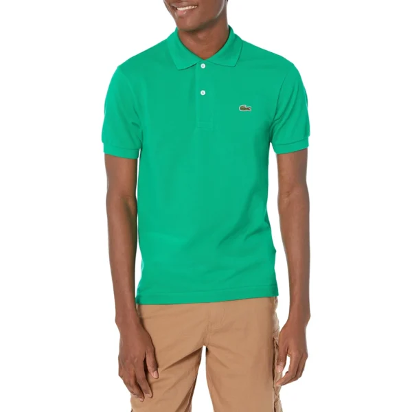 Lacoste Men's Legacy Short Sleeve L.12.12 Pique Polo Shirt, Grassy Bank Green