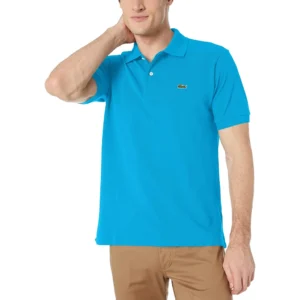 Lacoste Men's Legacy Short Sleeve L.12.12 Pique Polo Shirt, Ibiza Blue