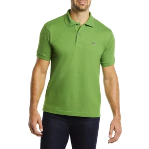 Lacoste Men's Legacy Short Sleeve L.12.12 Pique Polo Shirt, Lemon Balm