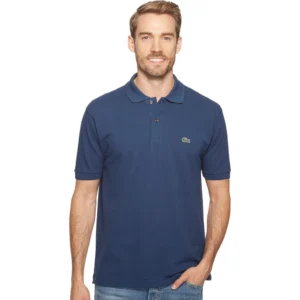 Lacoste Men's Legacy Short Sleeve L.12.12 Pique Polo Shirt, Ship Blue