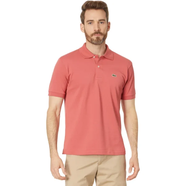 Lacoste Men's Legacy Short Sleeve L.12.12 Pique Polo Shirt, Sierra Red