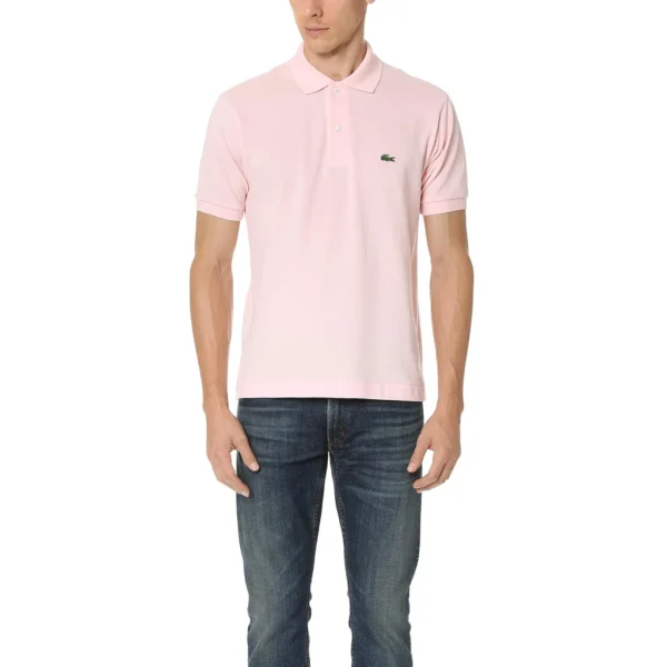 Lacoste Men's Short Sleeve L.12.12 Pique Polo Shirt, Flamingo Pink