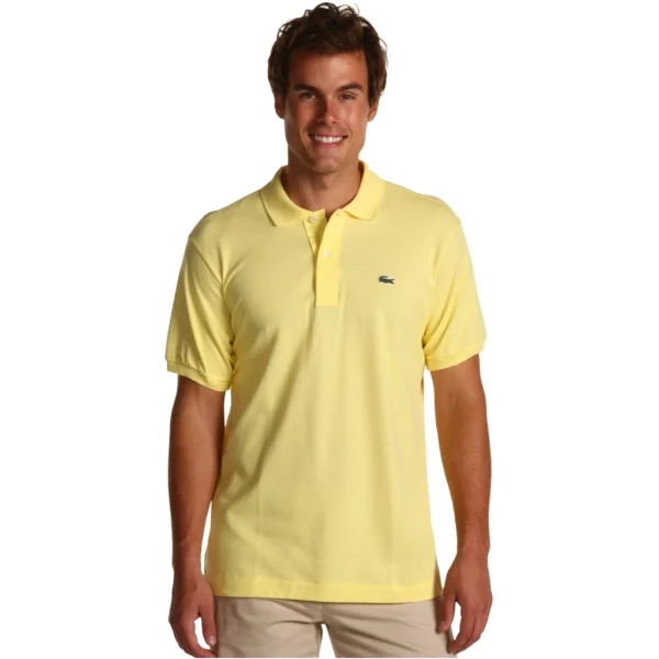 Lacoste Men's Short Sleeve L.12.12 Pique Polo Shirt, Light Yellow