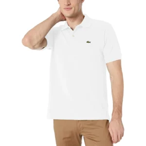 Lacoste Men's Short Sleeve L.12.12 Pique Polo Shirt, White