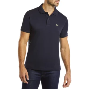 Lacoste Men's Short Sleeve Pima Jersey Interlock Regular Fit Polo, Abysm