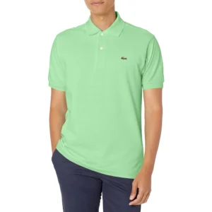 Lacoste Men's Short Sleeve Pima Jersey Interlock Regular Fit Polo, Ash