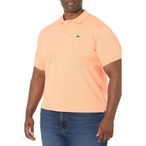 Lacoste Men's Short Sleeve Pima Jersey Interlock Regular Fit Polo, Ledge