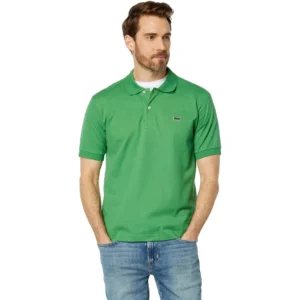 Lacoste Men's Short Sleeve Pima Jersey Interlock Regular Fit Polo, Tarragon