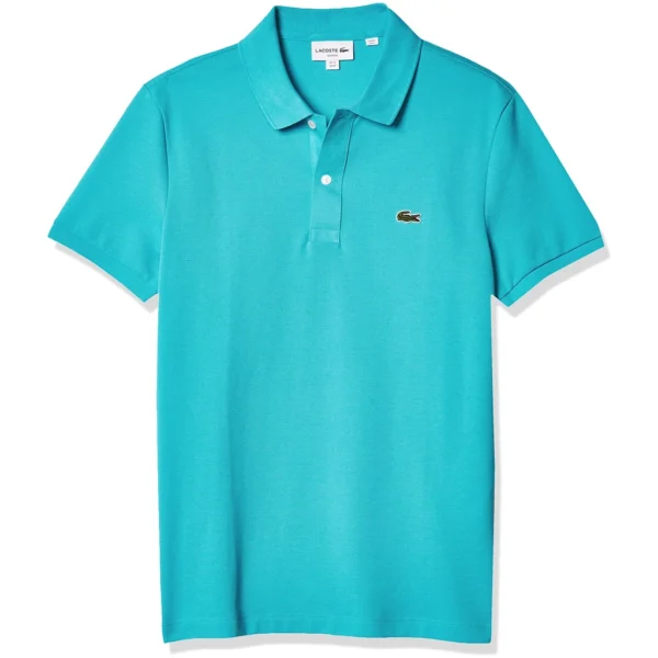 Lacoste Men's Slim Fit Petit Pique Cotton Polo, Azure Blue