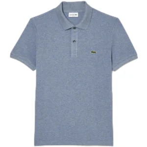 Lacoste Men's Slim Fit Petit Pique Cotton Polo, Bleu Indigo Clair