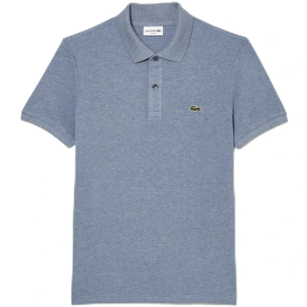 Lacoste Men's Slim Fit Petit Pique Cotton Polo, Bleu Indigo Clair