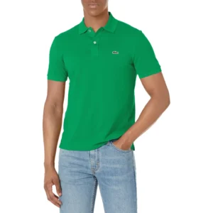 Lacoste Men's Slim Fit Petit Pique Cotton Polo, Calathea