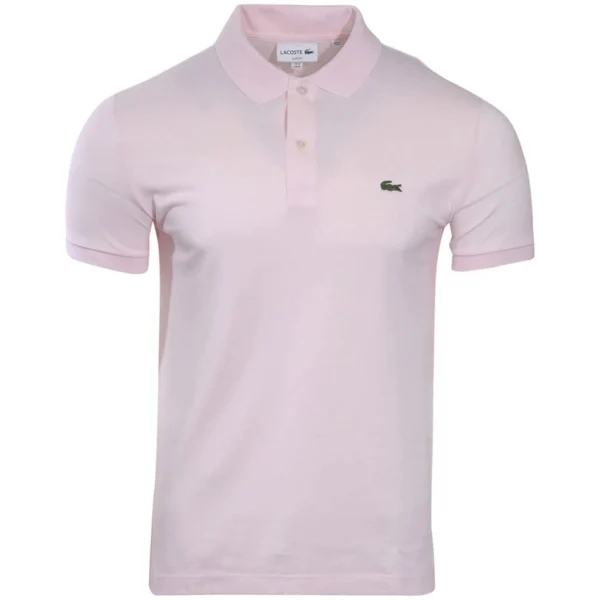 Lacoste Men's Slim Fit Petit Pique Cotton Polo, Flamingo Pink