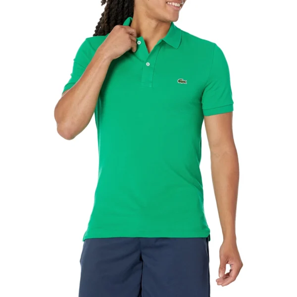 Lacoste Men's Slim Fit Petit Pique Cotton Polo, Fluorine Green