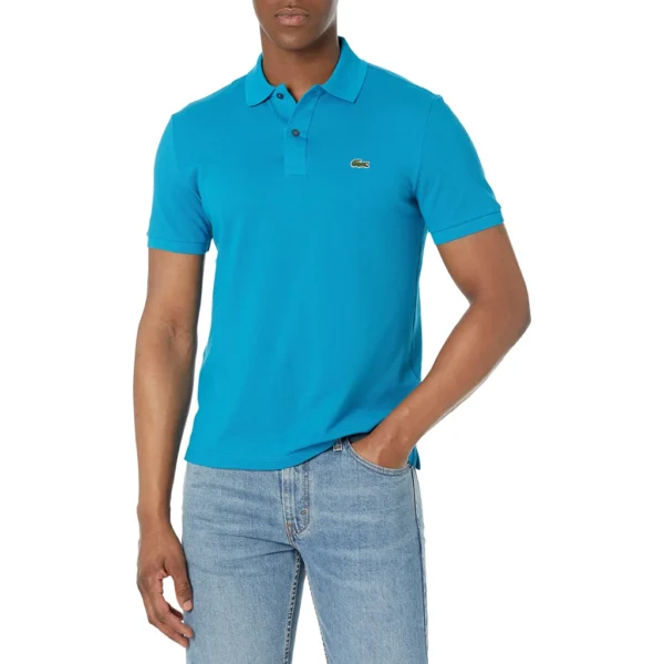 Lacoste Men's Slim Fit Petit Pique Cotton Polo, Gange Blue