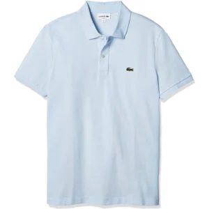 Lacoste Men's Slim Fit Petit Pique Cotton Polo, Rill Light Blue