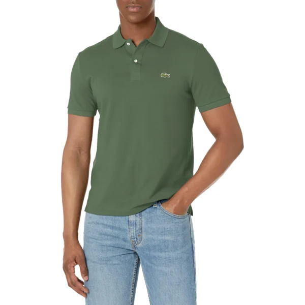 Lacoste Men's Slim Fit Petit Pique Cotton Polo, Sequoia