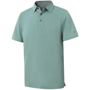 Maelreg Men's Solid Golf Shirt, Beryl Green