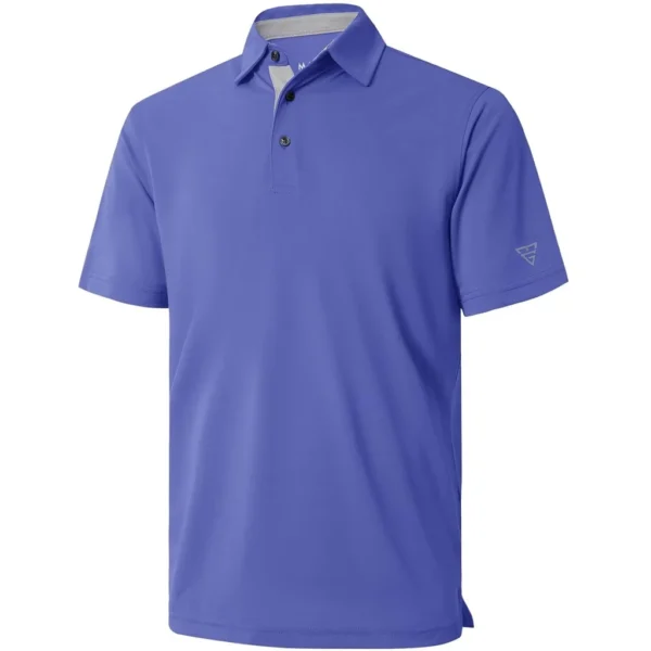 Maelreg Men's Solid Golf Shirt, Bluish Violet