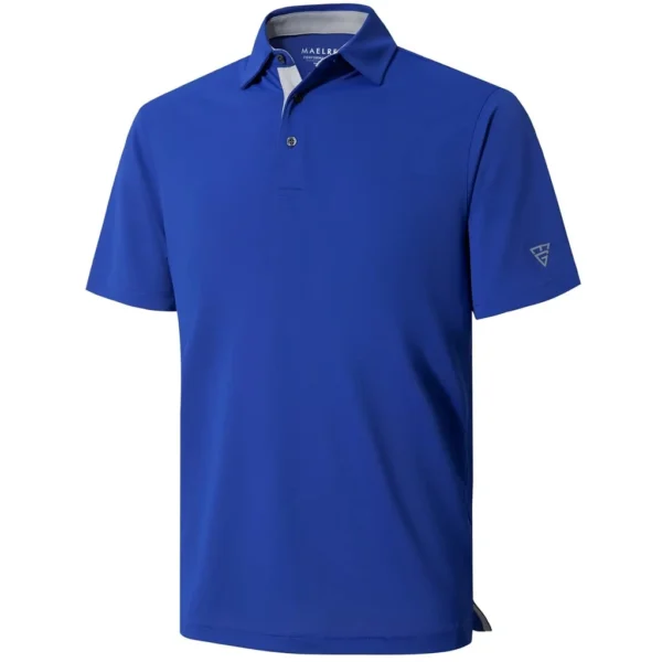 Maelreg Men's Solid Golf Shirt, Cobalt