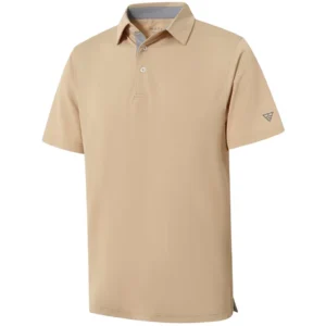 Maelreg Men's Solid Golf Shirt, Khaki