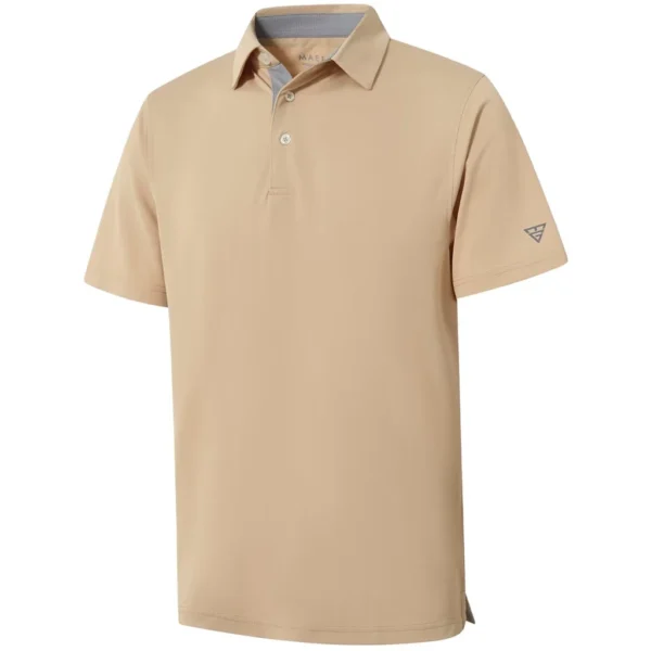 Maelreg Men's Solid Golf Shirt, Khaki