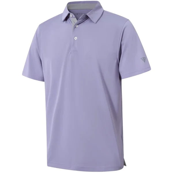 Maelreg Men's Solid Golf Shirt, Lavender