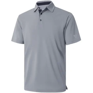 Maelreg Men's Solid Golf Shirt, Light Grey