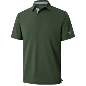 Maelreg Men's Solid Golf Shirt, Olive Green