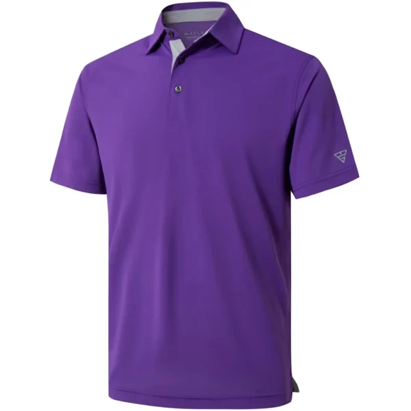 Maelreg Men's Solid Golf Shirt, Purple