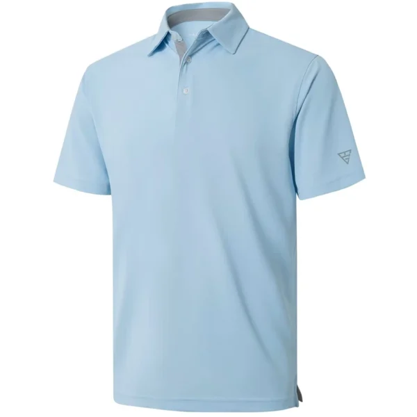 Maelreg Men's Solid Golf Shirt, Sky Blue