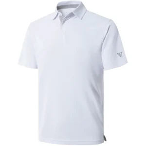 Maelreg Men's Solid Golf Shirt, White