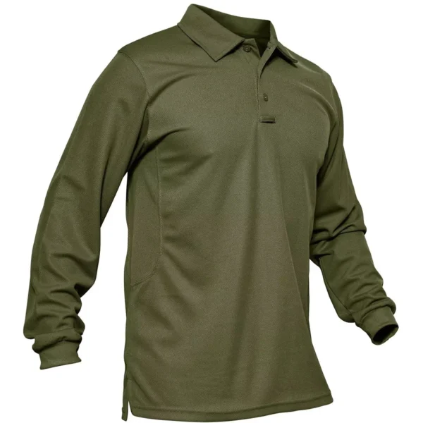 Magcomsen Men's 3 Button Polo Shirt, Army Green