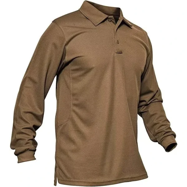 Magcomsen Men's 3 Button Polo Shirt, Brown