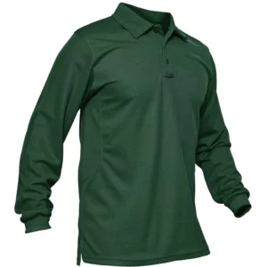 Magcomsen Men's 3 Button Polo Shirt, Dark Green