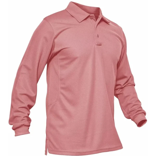 Magcomsen Men's 3 Button Polo Shirt, Grey Pink