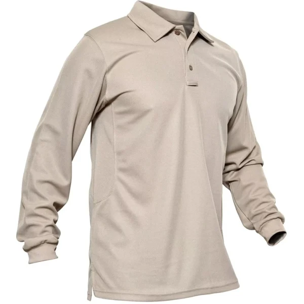 Magcomsen Men's 3 Button Polo Shirt, Khaki