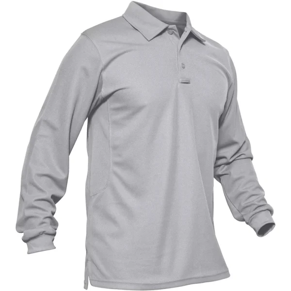 Magcomsen Men's 3 Button Polo Shirt, Light Grey