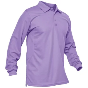 Magcomsen Men's 3 Button Polo Shirt, Light Purple