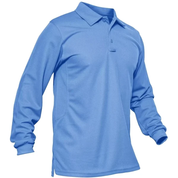 Magcomsen Men's 3 Button Polo Shirt, Lightblue